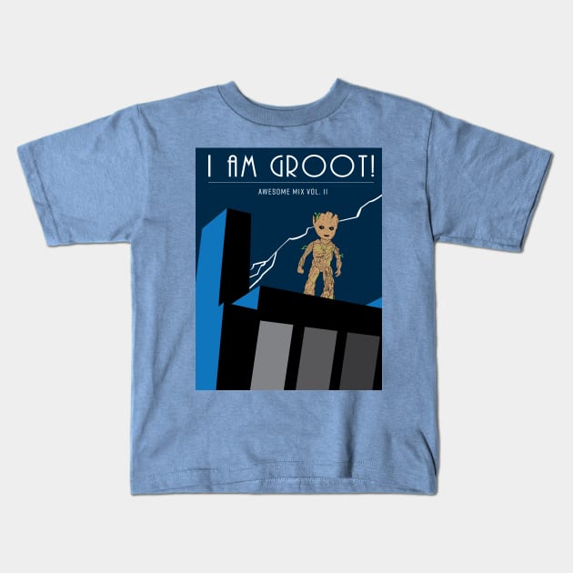 Baby Groot Knight Kids T-Shirt by BeeTang